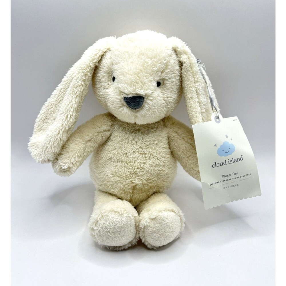 Cloud Island Baby Beige Oatmeal Cream 11” Bunny Rabbit Lovey Plush Toy New